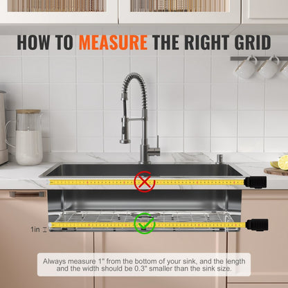 KM-BHQ-2302-SKU2 - Stainless Steel Sink Protector Grid 27.5" x 13.5"