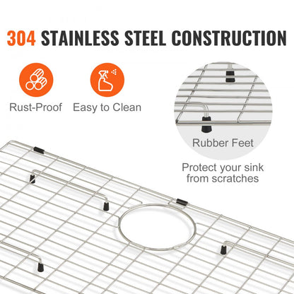 KM-BHQ-2302-SKU2 - Stainless Steel Sink Protector Grid 27.5" x 13.5"