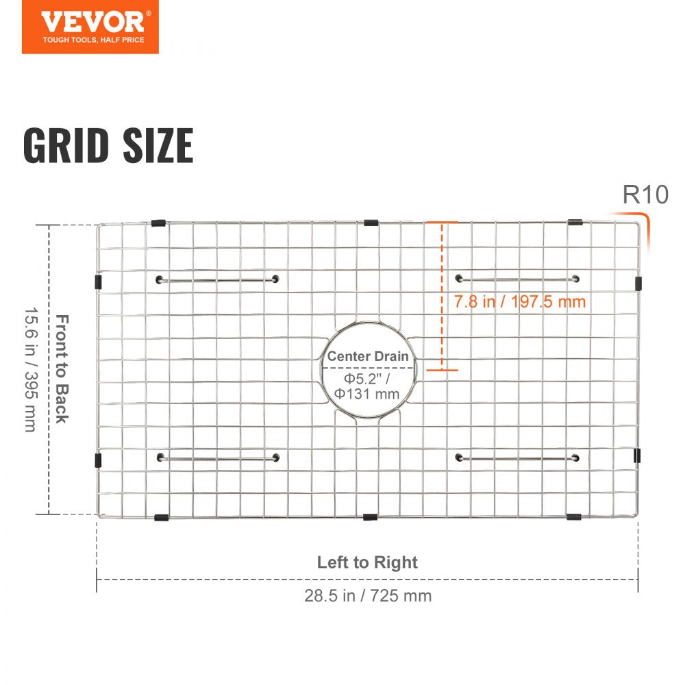 KM-BHQ-2302-SKU4 - 28.5"x15.6" Stainless Steel Sink Protector Grid