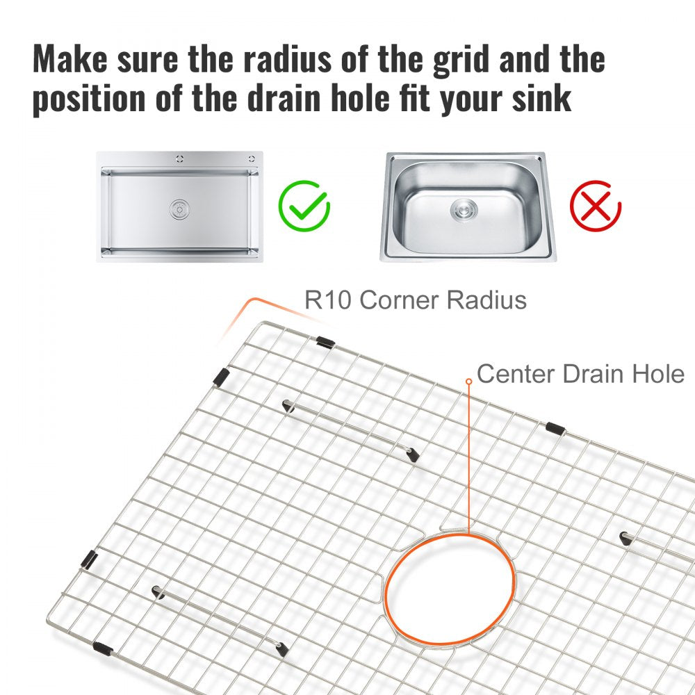 KM-BHQ-2302-SKU4 - 28.5"x15.6" Stainless Steel Sink Protector Grid