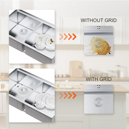 KM-BHQ-2302-SKU5 - 2PCS Stainless Steel Sink Protector Grid, 13.3"x11.6"