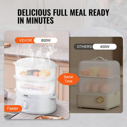 HY-4401 - 7.4QT VEVOR Electric Steamer with 2-Tier Trays and Auto Shut-Off