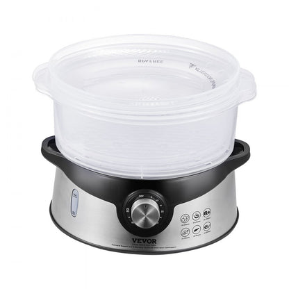 HY-4403NS - VEVOR 9.5L Electric Steamer with 3 Stackable Tiers & 60-Min Timer
