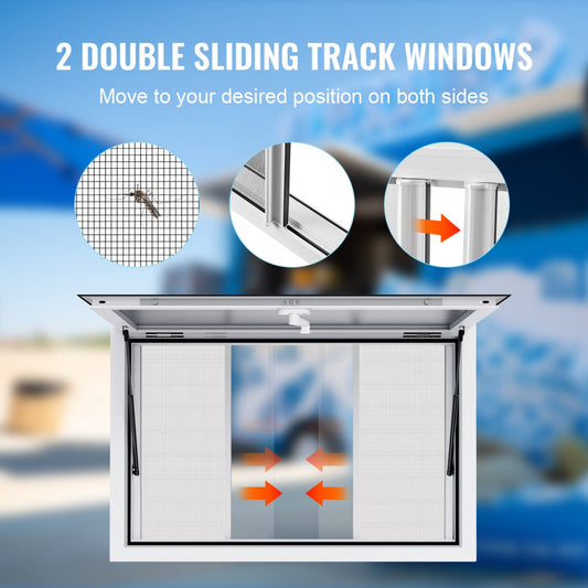 dpyxscfwck36*24W - Durable Aluminum Alloy Serving Window for Food Trucks