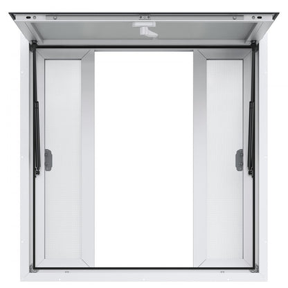 SCFWCK 36"L x 36"W - Aluminum Concession Window with Sliding Mesh for Food Trucks