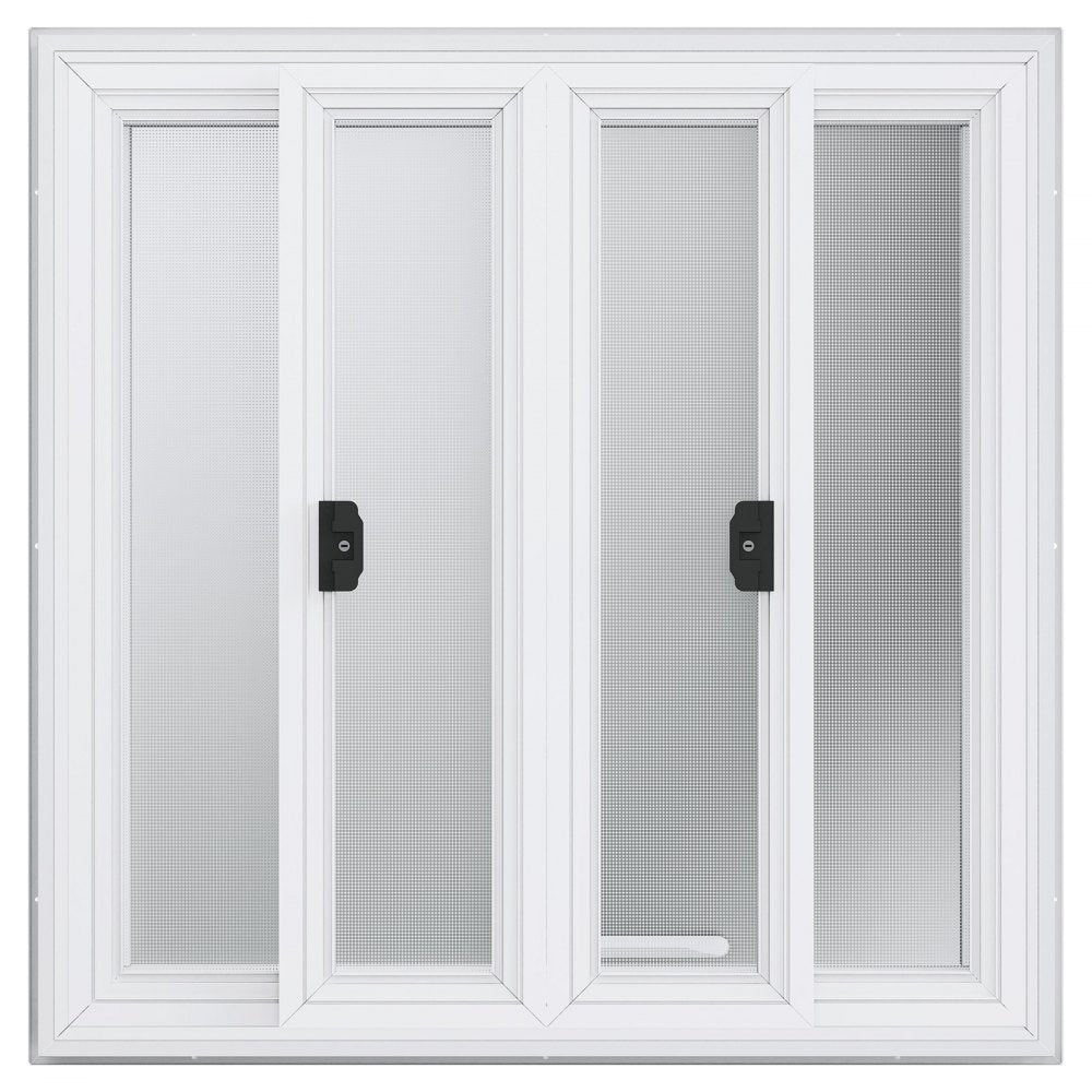 SCFWCK 36"L x 36"W - Aluminum Concession Window with Sliding Mesh for Food Trucks