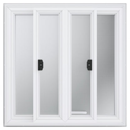 SCFWCK 36"L x 36"W - Aluminum Concession Window with Sliding Mesh for Food Trucks
