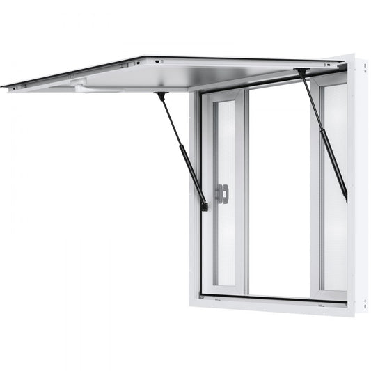 SCFWCK 36"L x 36"W - Aluminum Concession Window with Sliding Mesh for Food Trucks