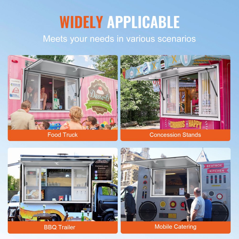 scfwck - 60"x36" Durable Aluminum Concession Window for Food Trucks
