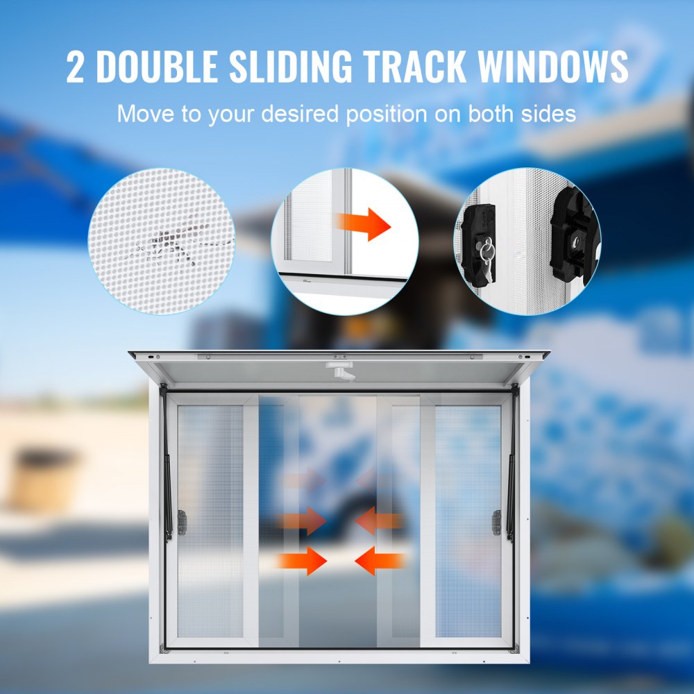 dpscfwck48L*36W - Aluminum Alloy Serving Window for Food Trucks & Concession Stands