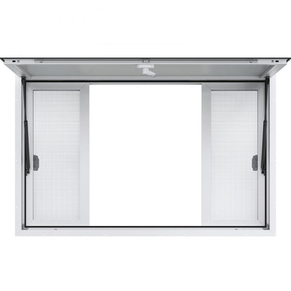 scfwck - 53"L x 33"W Aluminum Concession Window with Sliding Doors & Awning