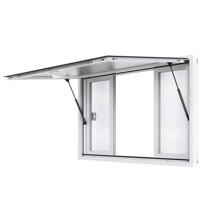scfwck - 53"L x 33"W Aluminum Concession Window with Sliding Doors & Awning