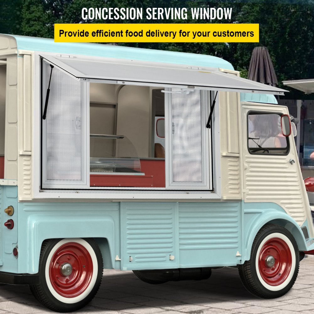 VV-CSW-SC-3636 - 36x36" Aluminum Concession Window with 4 Sliding Screens