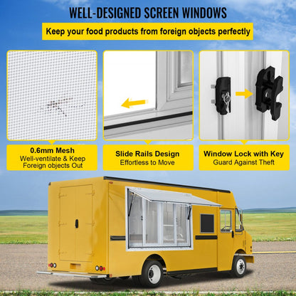 VV-CSW-SC-3636 - 36x36" Aluminum Concession Window with 4 Sliding Screens