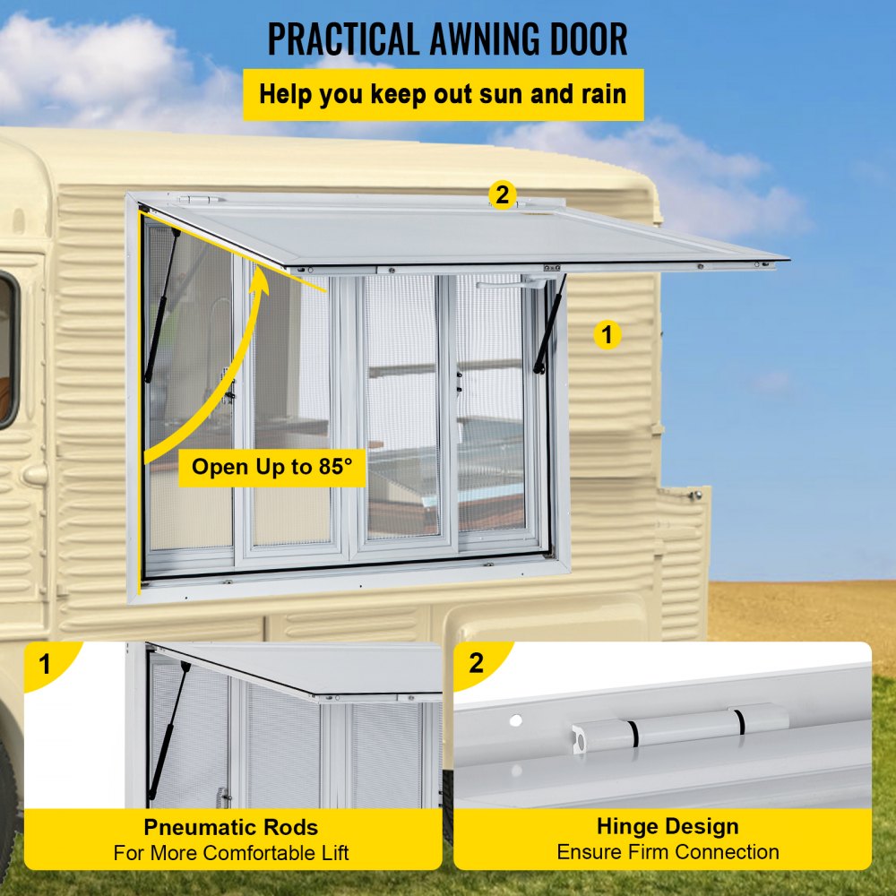 VV-CSW-SC-3636 - 36x36" Aluminum Concession Window with 4 Sliding Screens