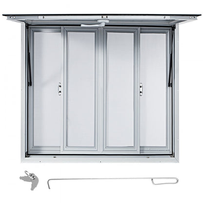 VV-CSW-SC-3636 - 36x36" Aluminum Concession Window with 4 Sliding Screens
