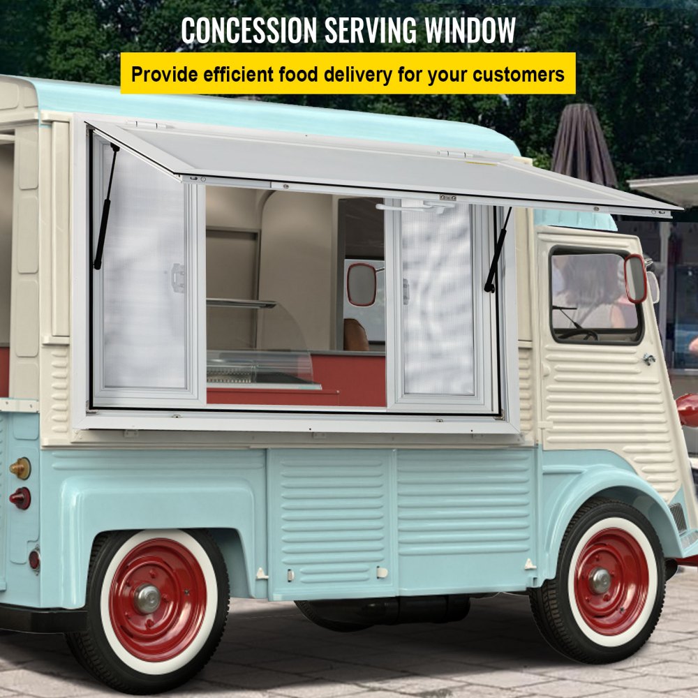 VV-CSW-SC-3660 - 60x36" Aluminum Food Truck Window with 4 Sliding Screens