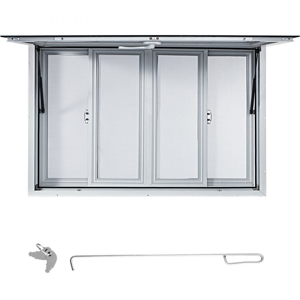 VV-CSW-SC-3660 - 60x36" Aluminum Food Truck Window with 4 Sliding Screens