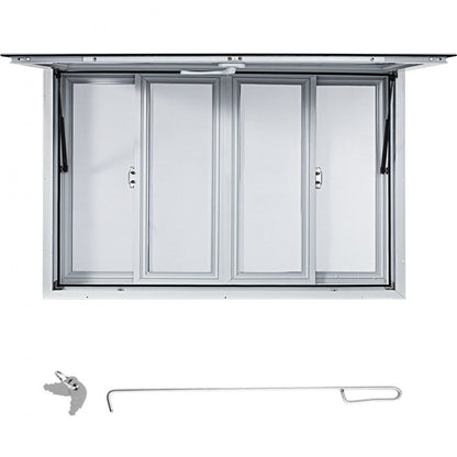 VV-CSW-SC-3660 - 60x36" Aluminum Food Truck Window with 4 Sliding Screens
