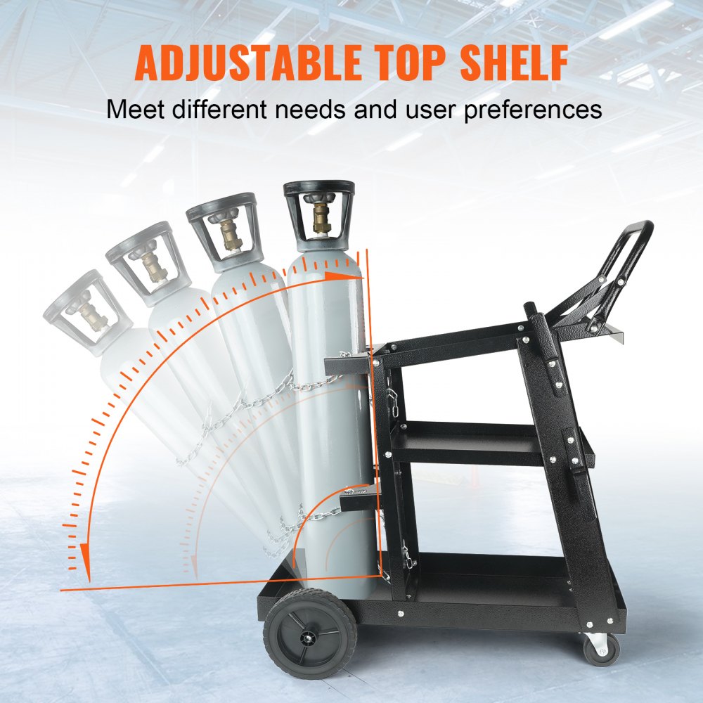 WT-78 - 3-Tier Welding Cart with 400Lbs Capacity & Swivel Wheels