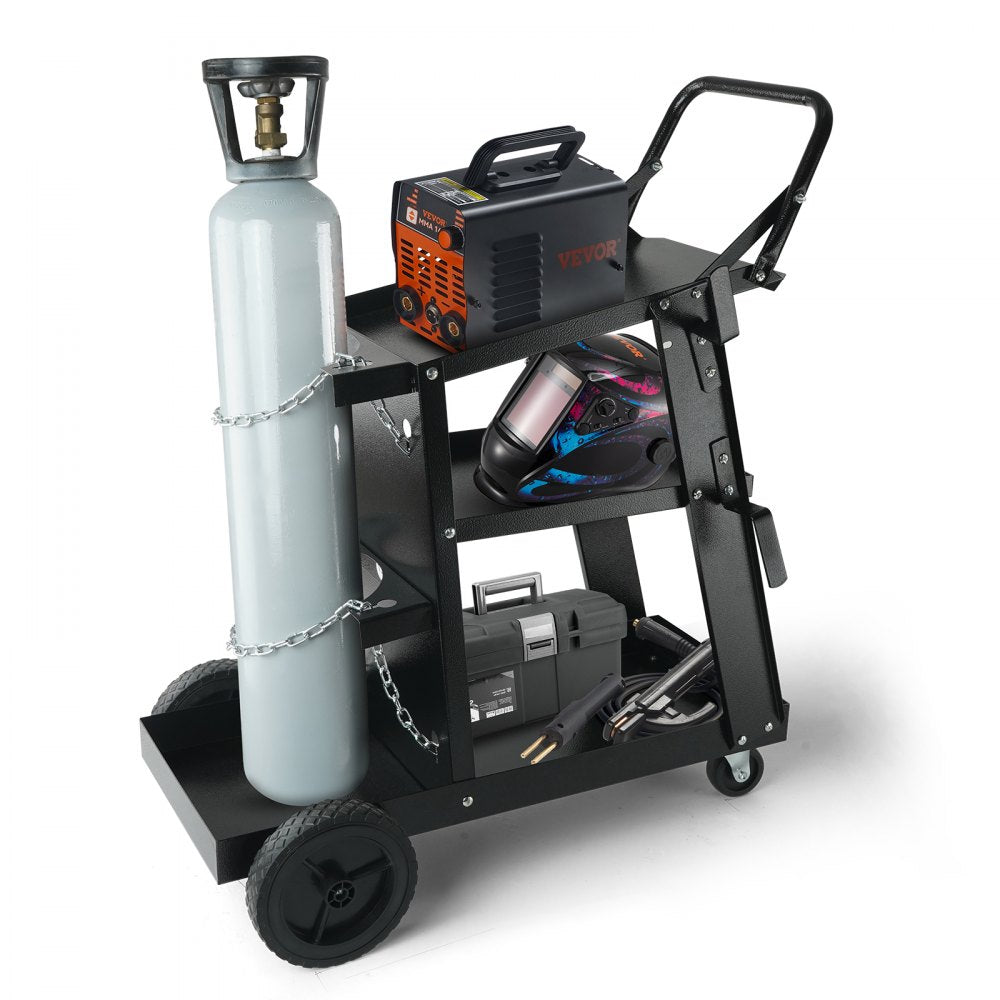 WT-78 - 3-Tier Welding Cart with 400Lbs Capacity & Swivel Wheels
