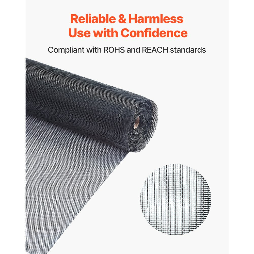 SW100096 - Durable 100ft Fiberglass Window Screen Mesh for Easy DIY Installation