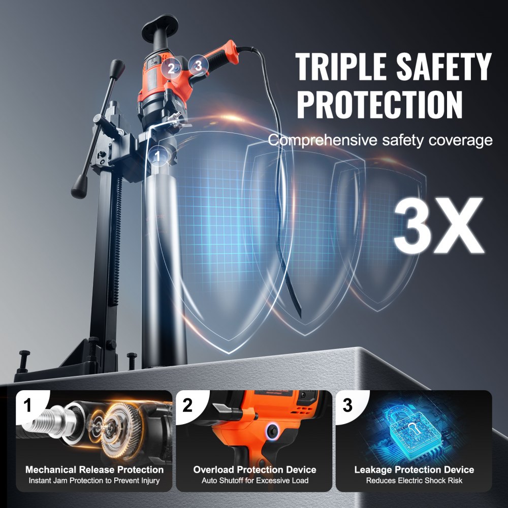 Z1Z-CF-9135 - 2000W Core Drill Machine with Handheld and Stand Modes