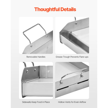HH-SP010 - Durable Stainless Steel Griddle for Even Cooking Experience