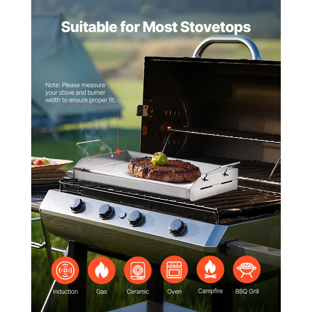 HH-SP010 - Durable Stainless Steel Griddle for Even Cooking Experience