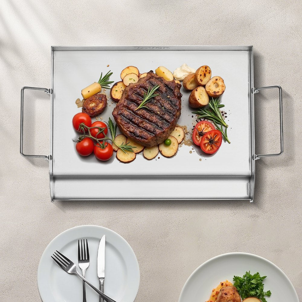 HH-SP010 - Durable Stainless Steel Griddle for Even Cooking Experience
