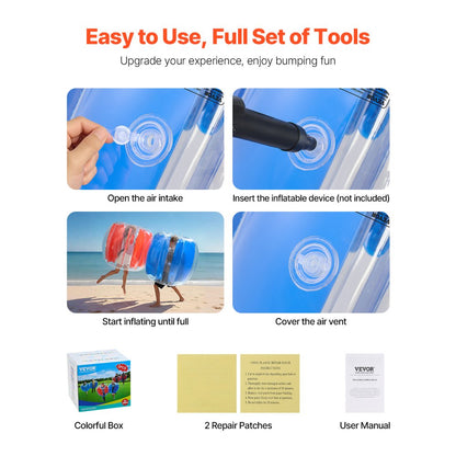 86007 - 2 Durable Inflatable Bumper Balls, 4FT with Handles