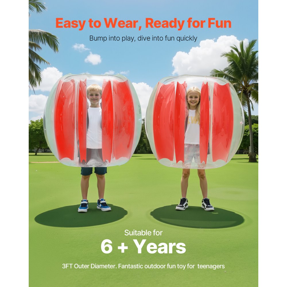 86004 - 2-Pack 3FT Waterproof Inflatable Bumper Balls with Handles