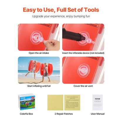 86004 - 2-Pack 3FT Waterproof Inflatable Bumper Balls with Handles