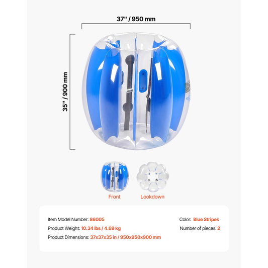 86005 - 2 Durable PVC 3FT Inflatable Bumper Balls with Handles