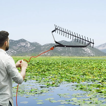 7849 - 32"x6.3" Heavy-Duty Aquatic Weed Rake with 30ft Rope