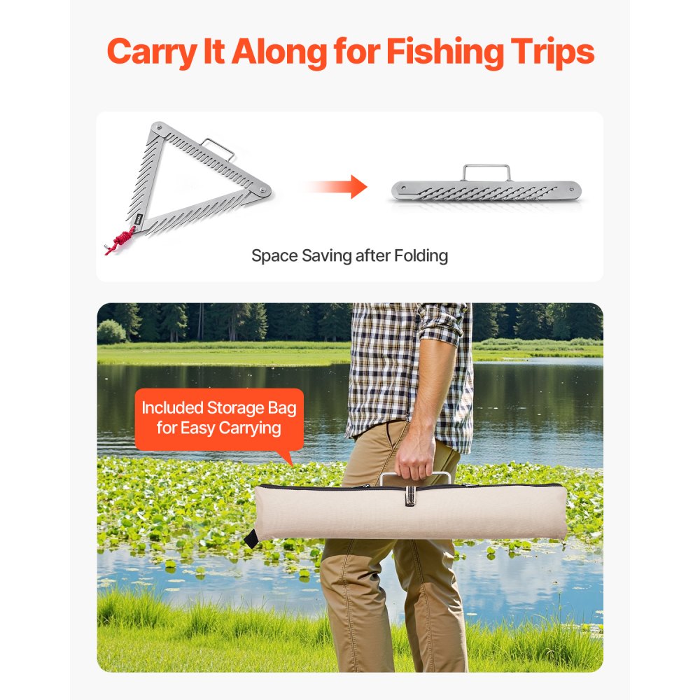 7867 - Stainless Steel Aquatic Rake with 9m Rope for Easy Weeding