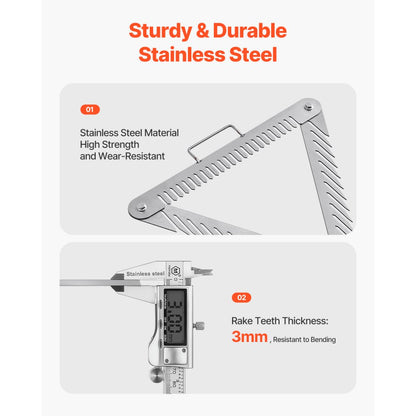 7867 - Stainless Steel Aquatic Rake with 9m Rope for Easy Weeding