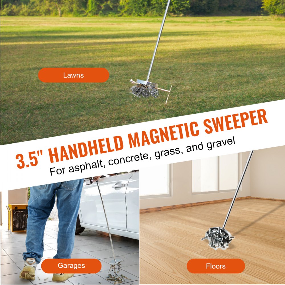 QJ8010 - 8.3-33.3in Telescoping Magnetic Sweeper for Metal Pickup