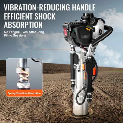JH-65 - VEVOR 37.77cc Gas-Powered Pile Driver with Interchangeable Heads
