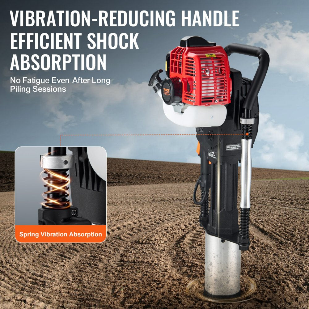 JH-95 - 52cc Gas Pile Driver with 3 Sleeves & Anti-Slip Handle