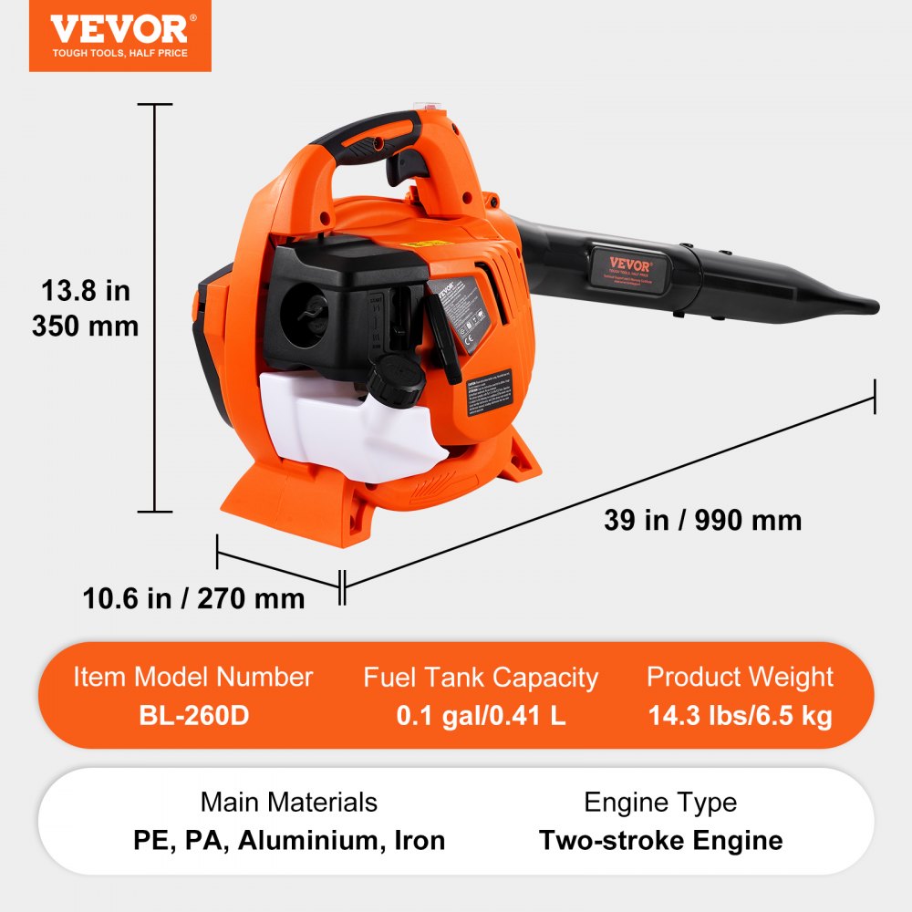 BL-260D - Powerful 2-Cycle Handheld Leaf Blower for Efficient Yard Cleaning