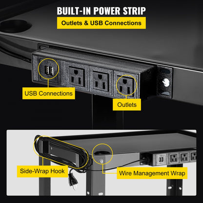 SCTCAV-S7 - Heavy-Duty 24" Steel AV Cart with Height Adjustability