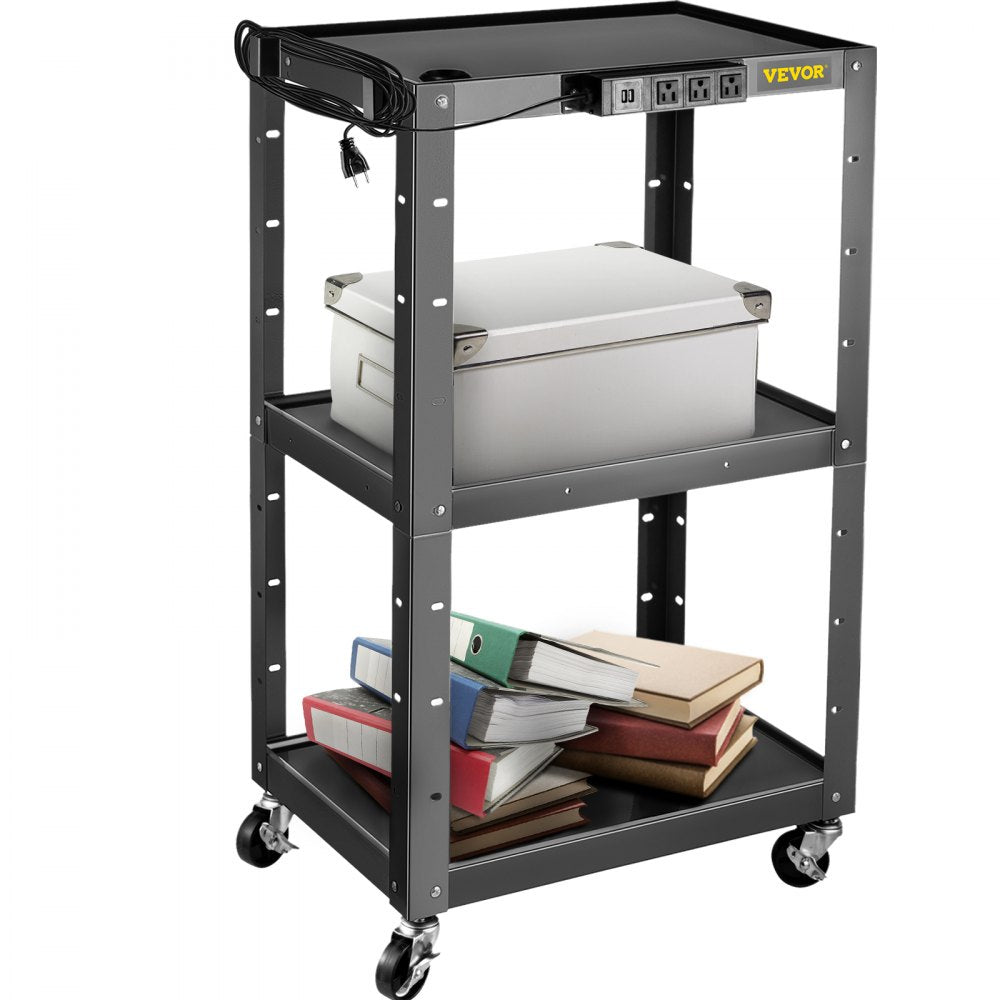 SCTCAV-S7 - Heavy-Duty 24" Steel AV Cart with Height Adjustability