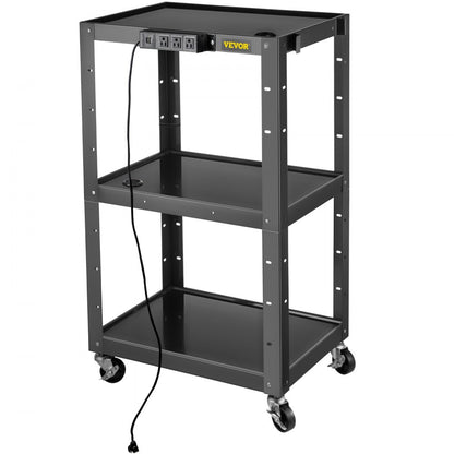 SCTCAV-S7 - Heavy-Duty 24" Steel AV Cart with Height Adjustability