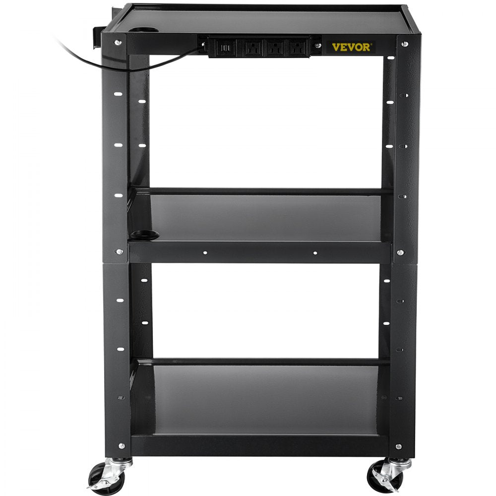 SCTCAV-S7 - Heavy-Duty 24" Steel AV Cart with Height Adjustability