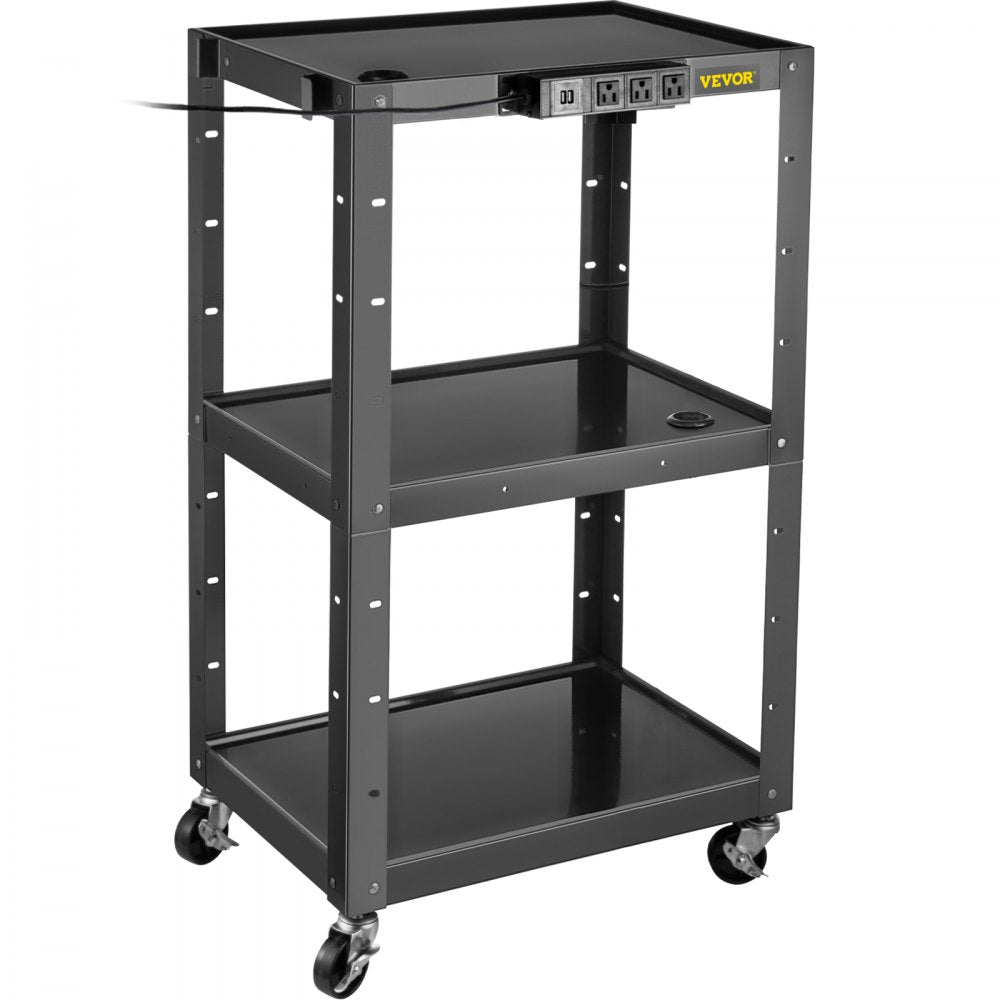 SCTCAV-S7 - Heavy-Duty 24" Steel AV Cart with Height Adjustability