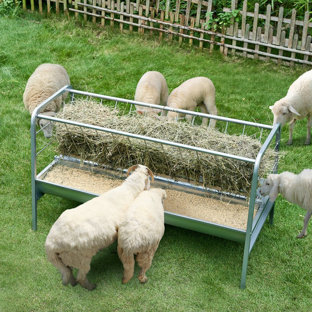 T1097 - Heavy-Duty 2 in 1 Wall Mounted Feeder for Goats & Hay