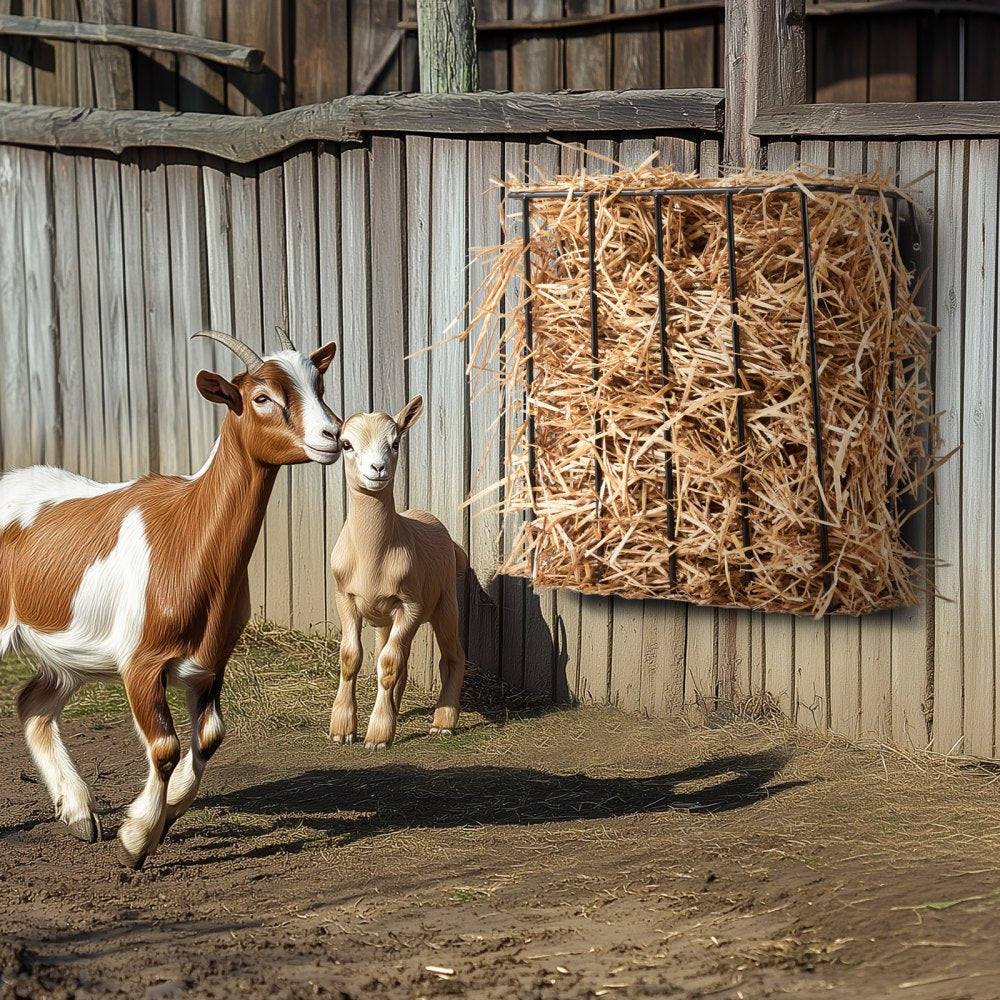 T1094 - 24 Gallon Heavy-Duty Wall-Mounted Hay Feeder for 5 Horses