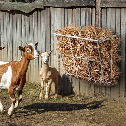 T1096 - Heavy-Duty Wall-Mounted Hay Feeder for 5 Goats, 18.5 Gallons