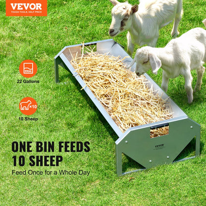 T1098 - 45" Galvanized Steel 22 Gallon Livestock Trough Feeder